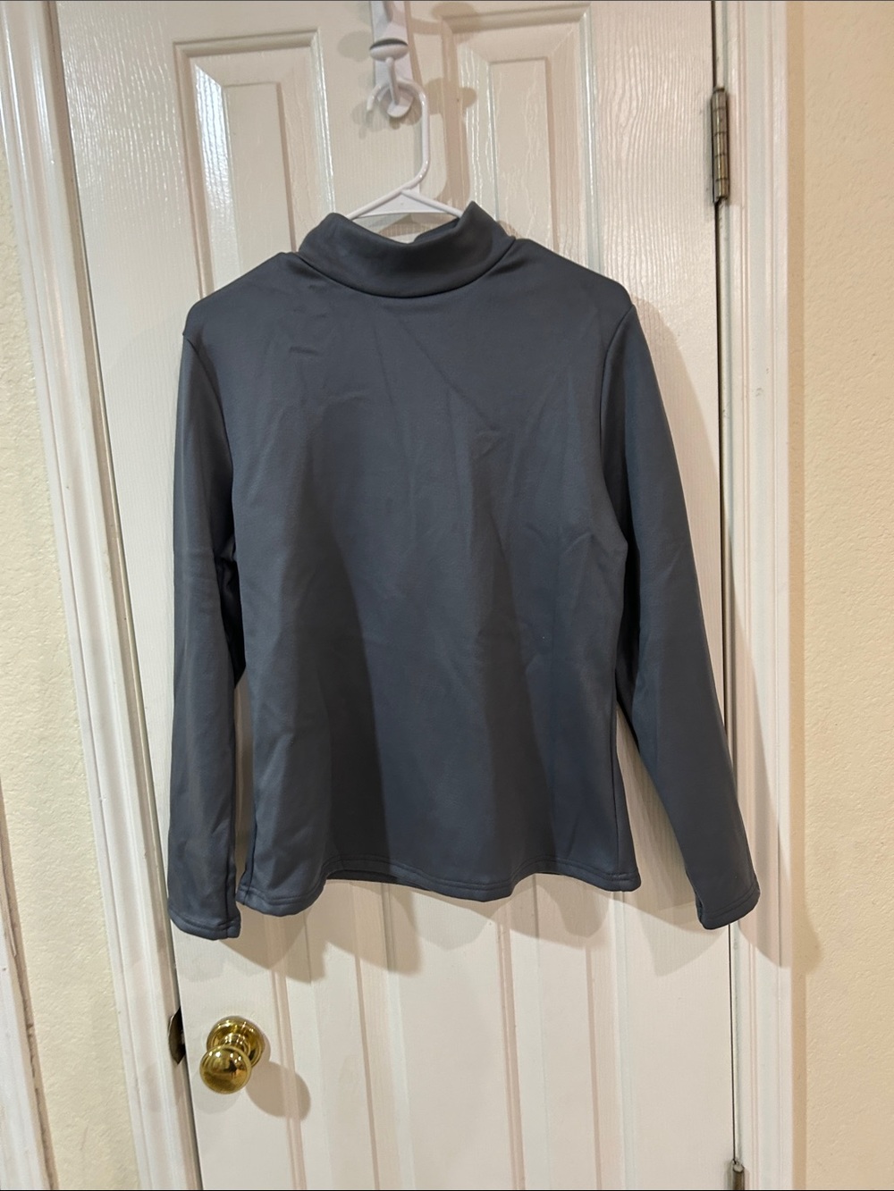 SHEIN Charcoal Gray Long Sleeve Mock Neck Top